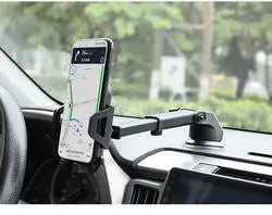 YTGEE New 2 in 1 Telescopic Arm Car Air Vent Phone Cradle ABS Suction Cup Car Mount Mobile Phone Holder for Dashboard Windscreen