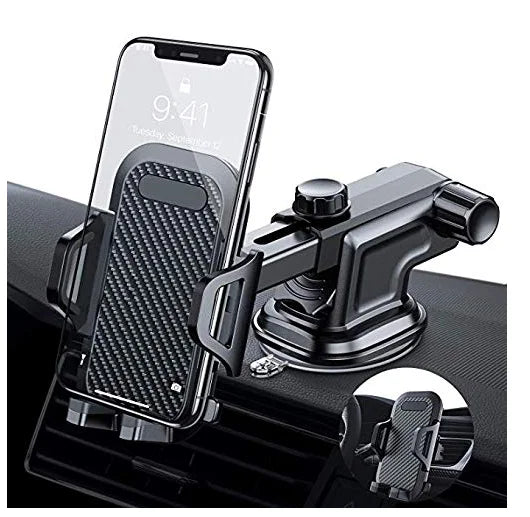 YTGEE New 2 in 1 Telescopic Arm Car Air Vent Phone Cradle ABS Suction Cup Car Mount Mobile Phone Holder for Dashboard Windscreen