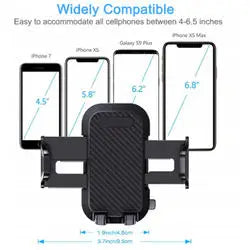 YTGEE New 2 in 1 Telescopic Arm Car Air Vent Phone Cradle ABS Suction Cup Car Mount Mobile Phone Holder for Dashboard Windscreen